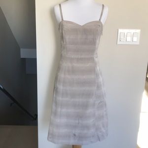 Grey strapless sweetheart dress